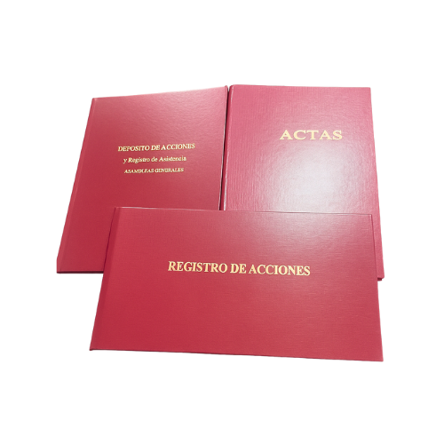 <strong>Libros manuales:</strong><br> Actas · Registro de acciones<br> Depósito de acciones y registro de asistencia de asambleas<br>Y OTROS… Image